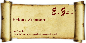 Erben Zsombor névjegykártya